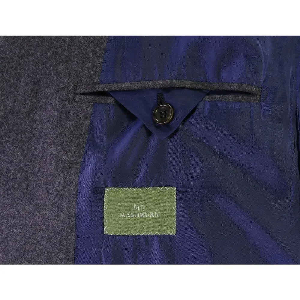 Sid Mashburn Kincaid No. 3 Gray Wool Cashmere Flannel Double Breasted Blazer 46R